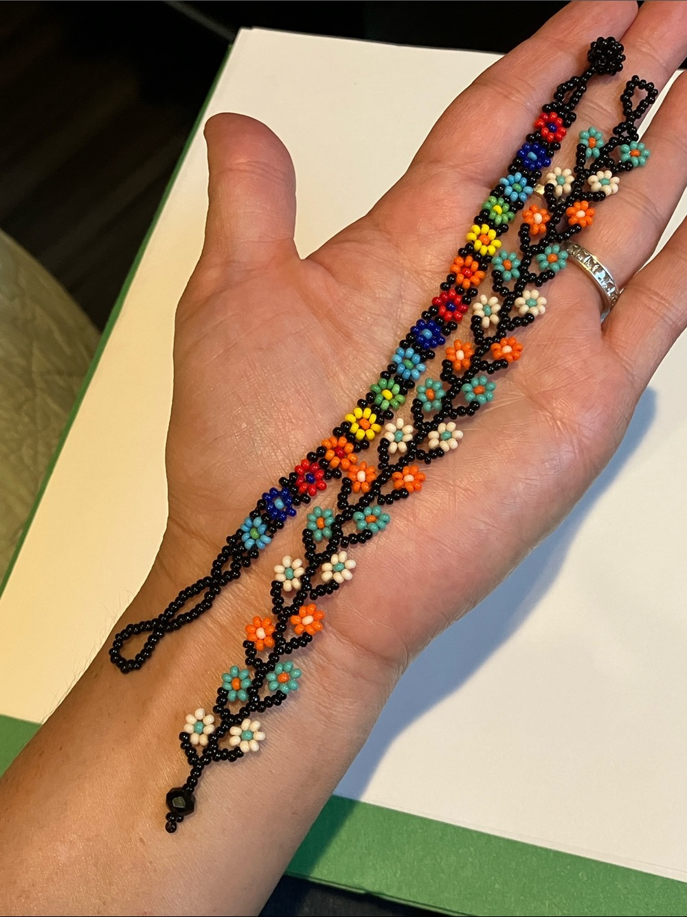 2 beaded flower bracelets - vintage Y2K / Hippie / Boho - Picture 5 of 10